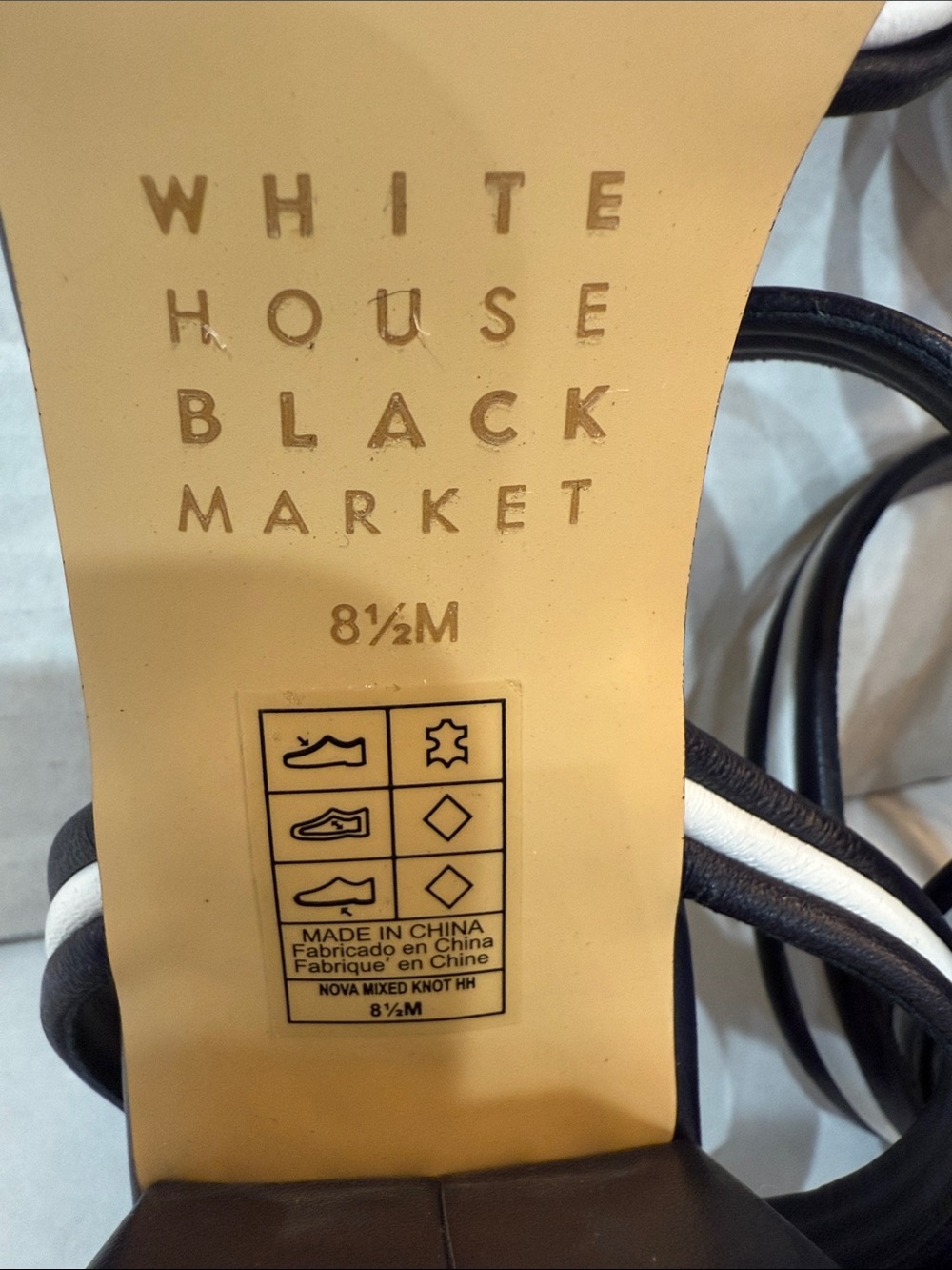 White House Black Market Nova Mixed Knot High Heels WHBM Size 8.5M Blue NIB - Picture 10 of 16